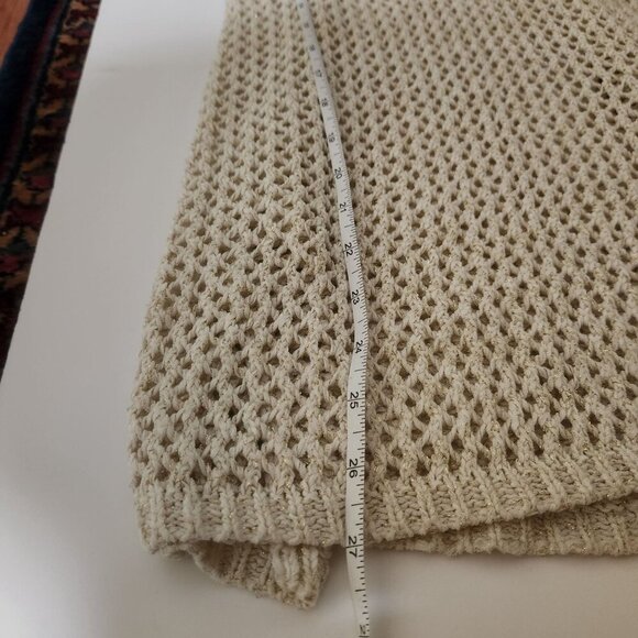 W118 Walter Baker Crochet Racerback Tank Top Sz L Cream Gold Shimmer Cover-up - Picture 8 of 8